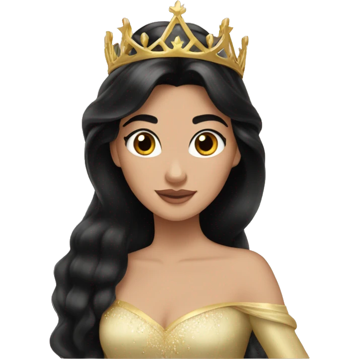 Princess Aurora with black hair with gold tiara  emoji