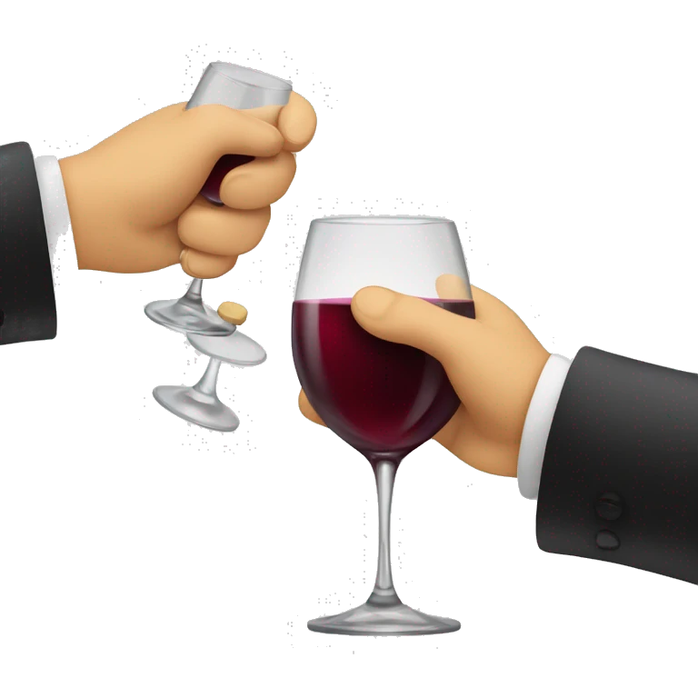 Hand passing wine glass to another hand emoji