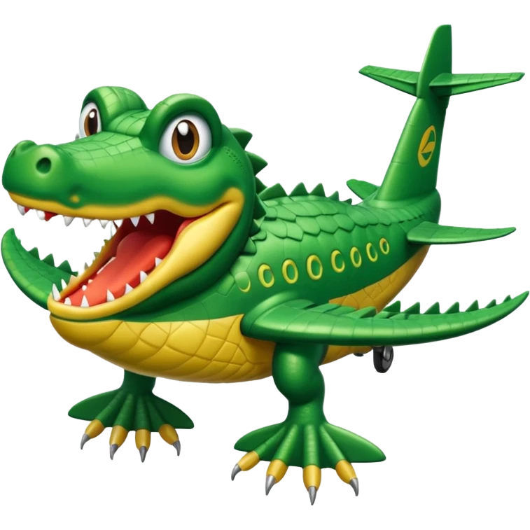 Hazme un cocodrilo con cuerpo de avión emoji