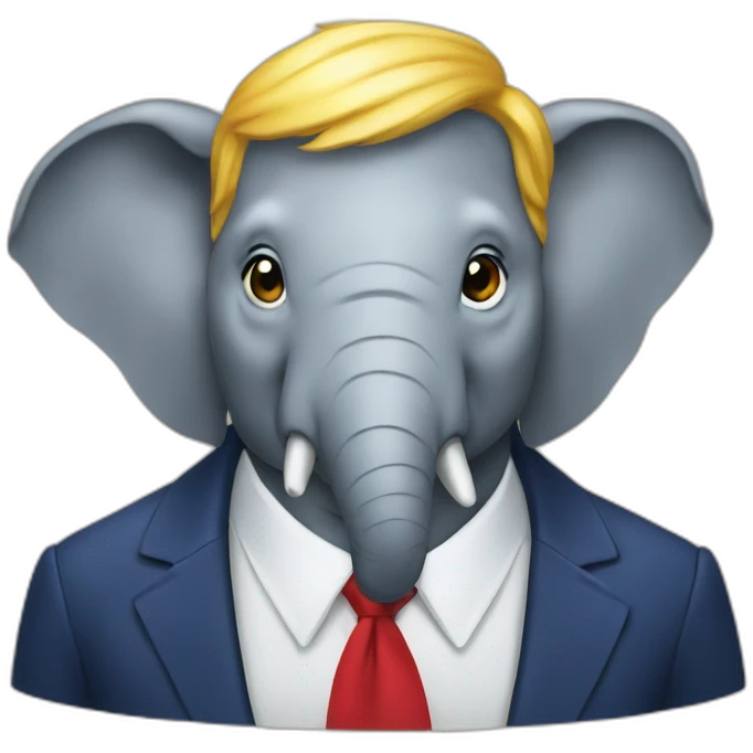Trump sur éléphant emoji