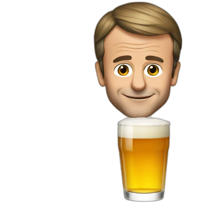 emmanuel macron drink beer emoji