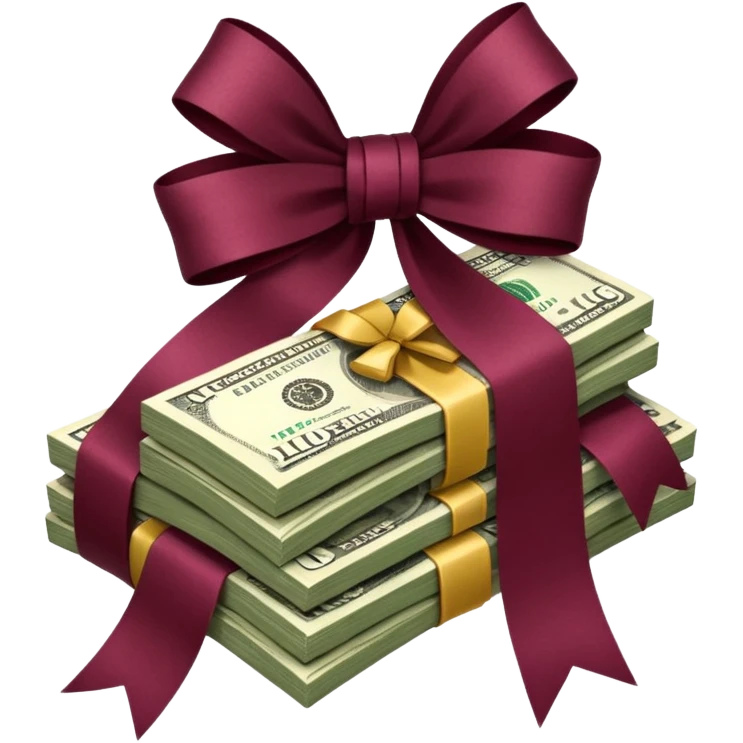 Dollar in burgundy colors, like a bundle of money emoji