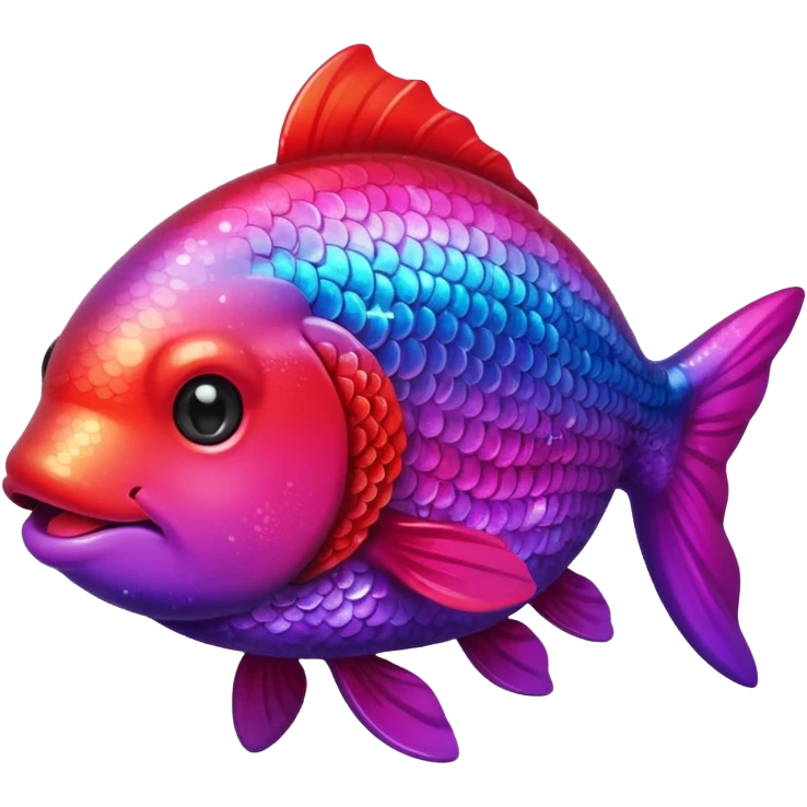 color gradient between red and purple glitter cute happy carp emoji