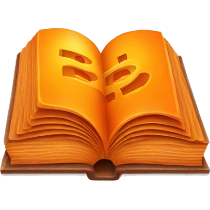 orange book with the word bitcoin on it emoji
