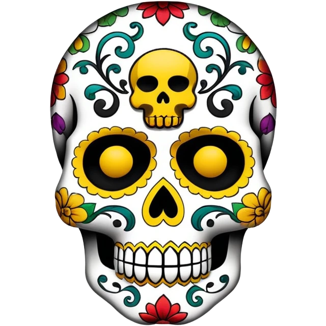 Sugar skull decorated with wu-tang clan logo emoji