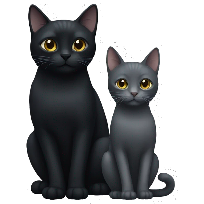 black cat with grey cat emoji