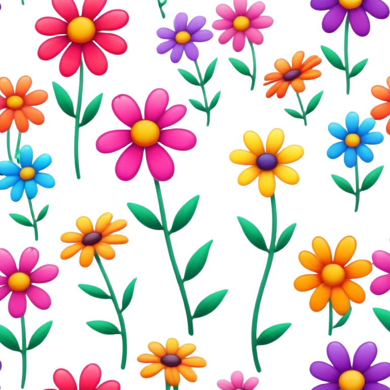 melting garden flowers  emoji