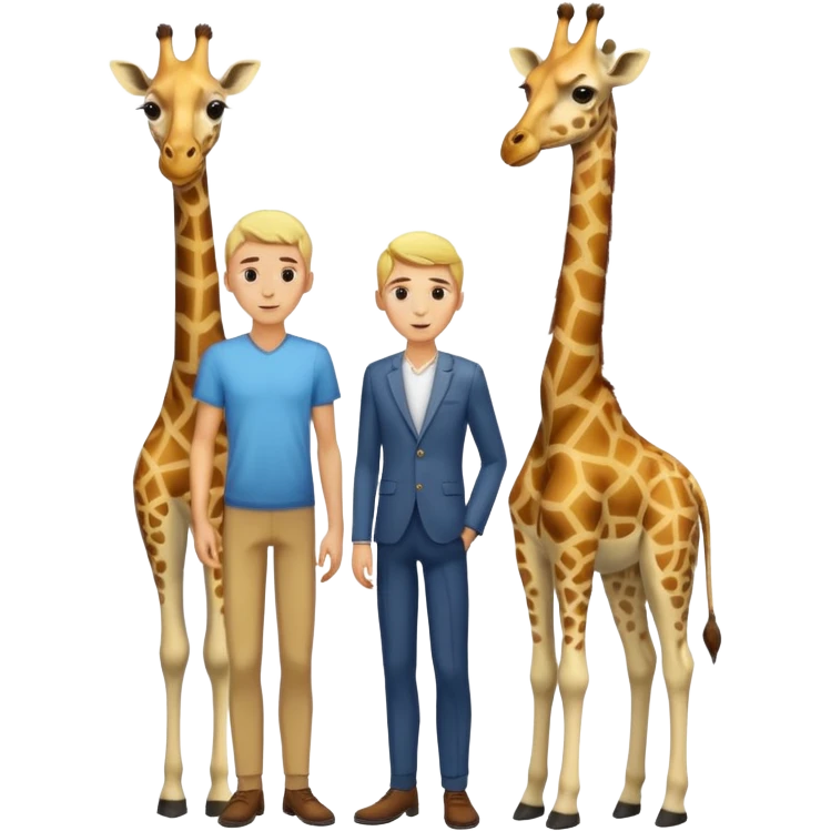 Very skinny blonde man with giraffe emoji