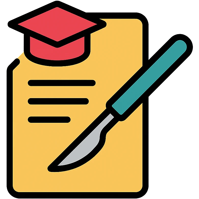 scholarly document with a precise scalpel overlay, technical and professional, evokes academia and rigorous operational definitions emoji