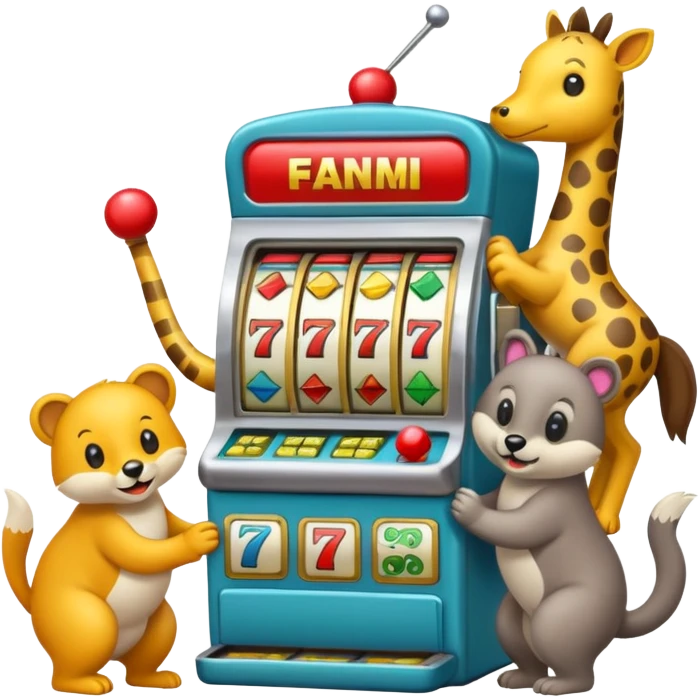animals playing a slot machine emoji
