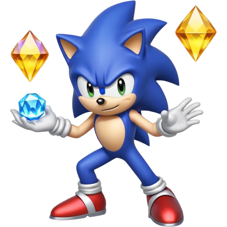 I want Sonic the hedgehog with chaos emeralds with the aura transformation super sayian emoji