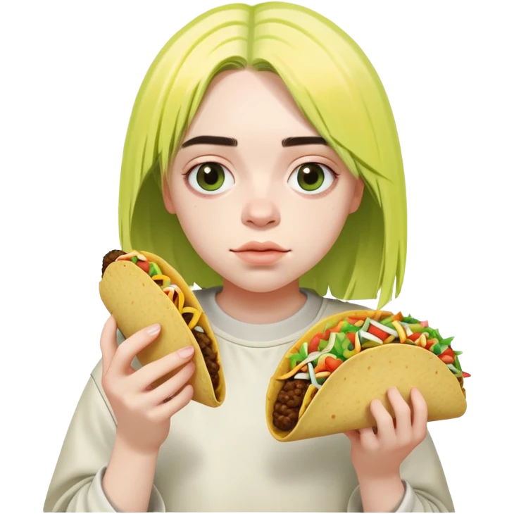 billie eilish holding taco emoji