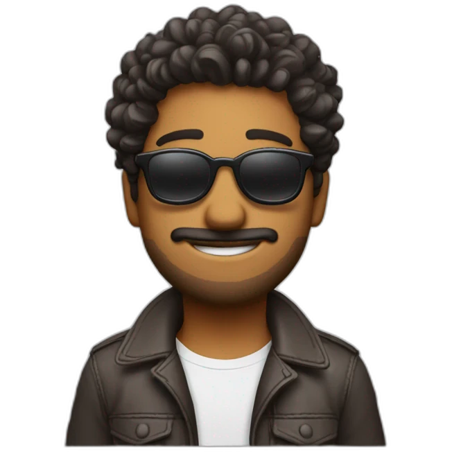 chico con  gafas pelo rizado emoji