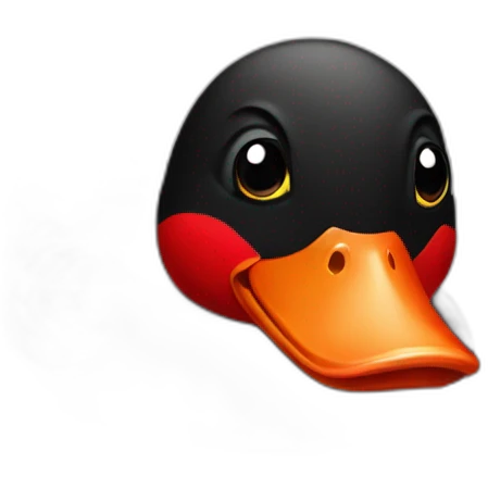 Black and red duck emoji