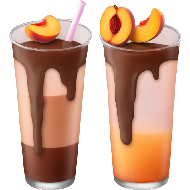 Chocolate and peach juice  emoji