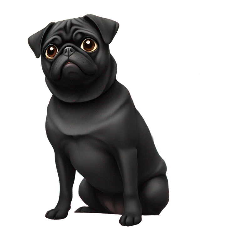 Black pug on the Golden Gate Brodge  emoji