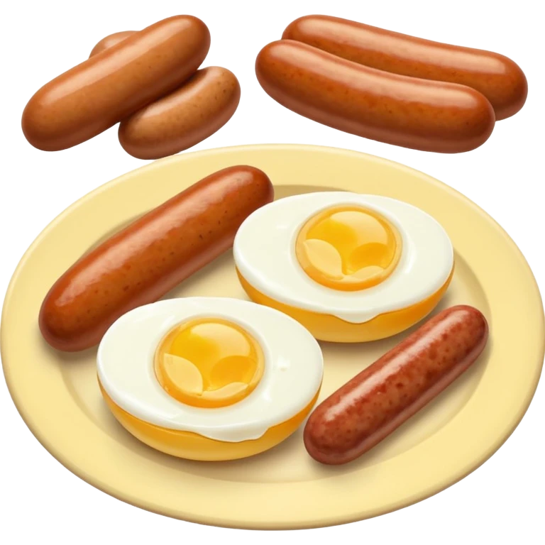 Two boiled eggs and two breakfast sausage  emoji