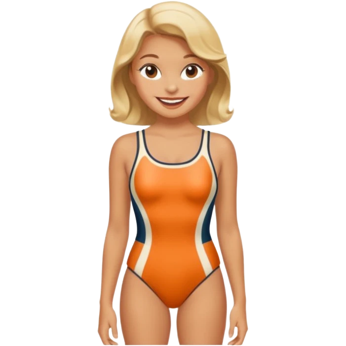 Retro swimsuit with girl emoji