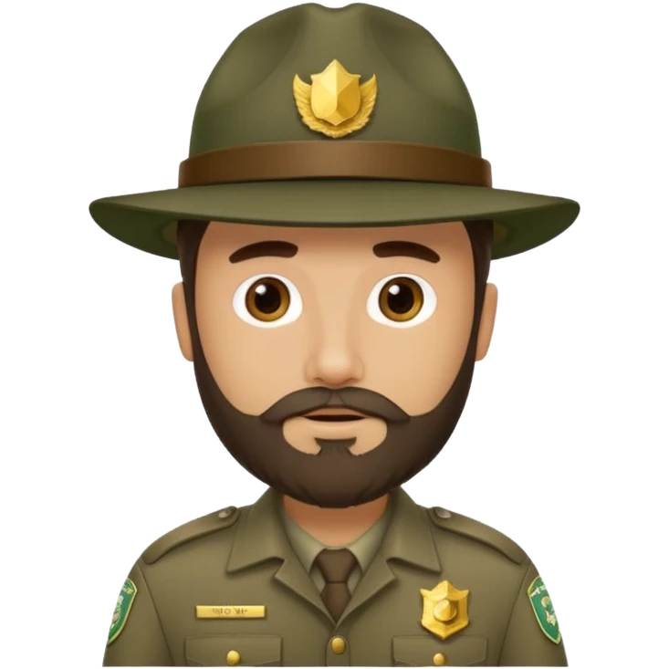 Male Park Ranger with beard  emoji
