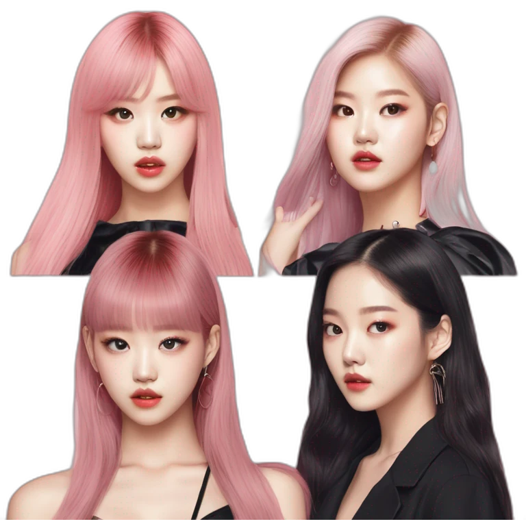 blackpink-lisa-rosé-jennie-jisoo-four asian girls emoji