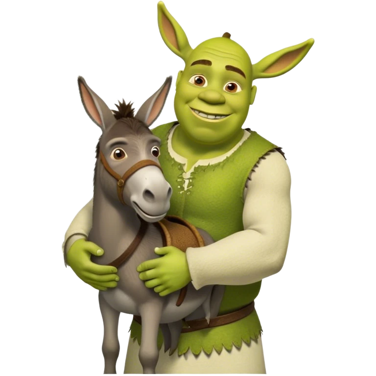Shrek holding donkeys buřt emoji