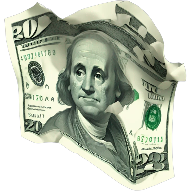 a sad expression of money emoji