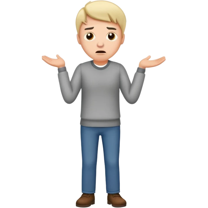 confused man, full body emoji