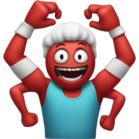 сlown emoji with four arms emoji