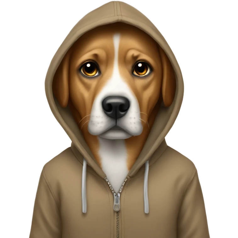 Dog wesring a hoodie emoji