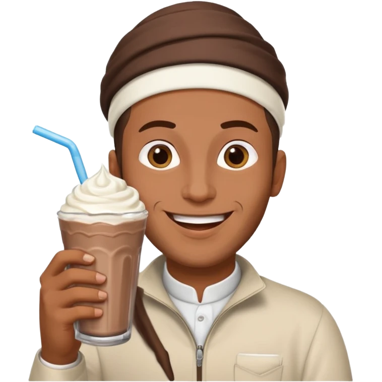 muslim man drinking milkshake emoji