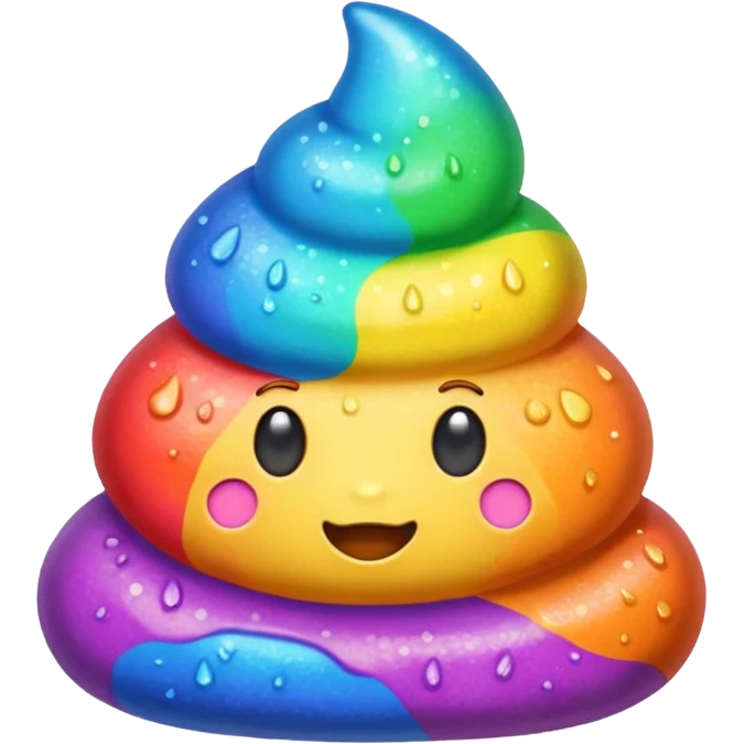 Rainbow poop emoji