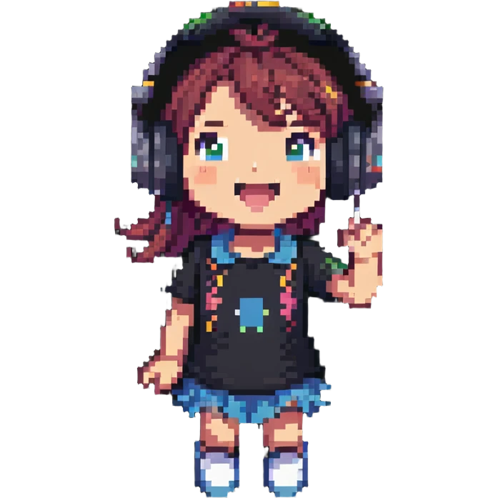 excited gamer girl in headphones emoji