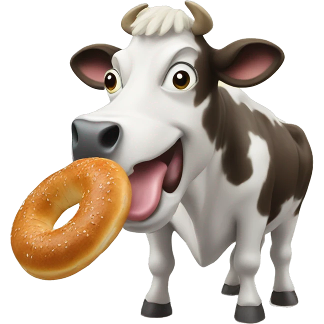 cow eating simit emoji