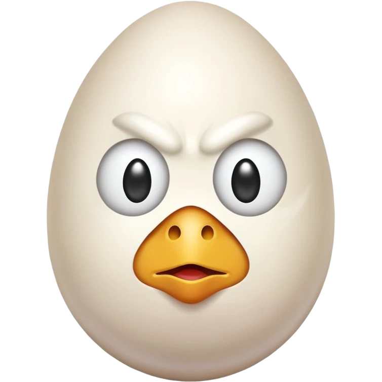 chiken egg with human mad face and feets emoji