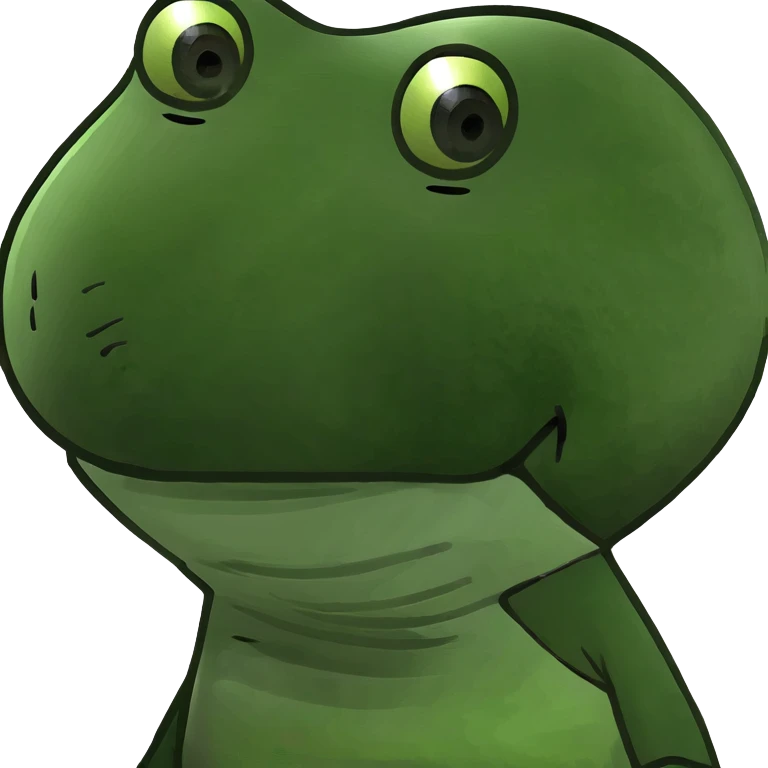 bobblehead character with a big head and small body, cheerful expression emoji