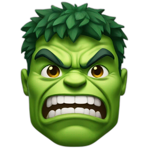 Hulk with smiley face emoji