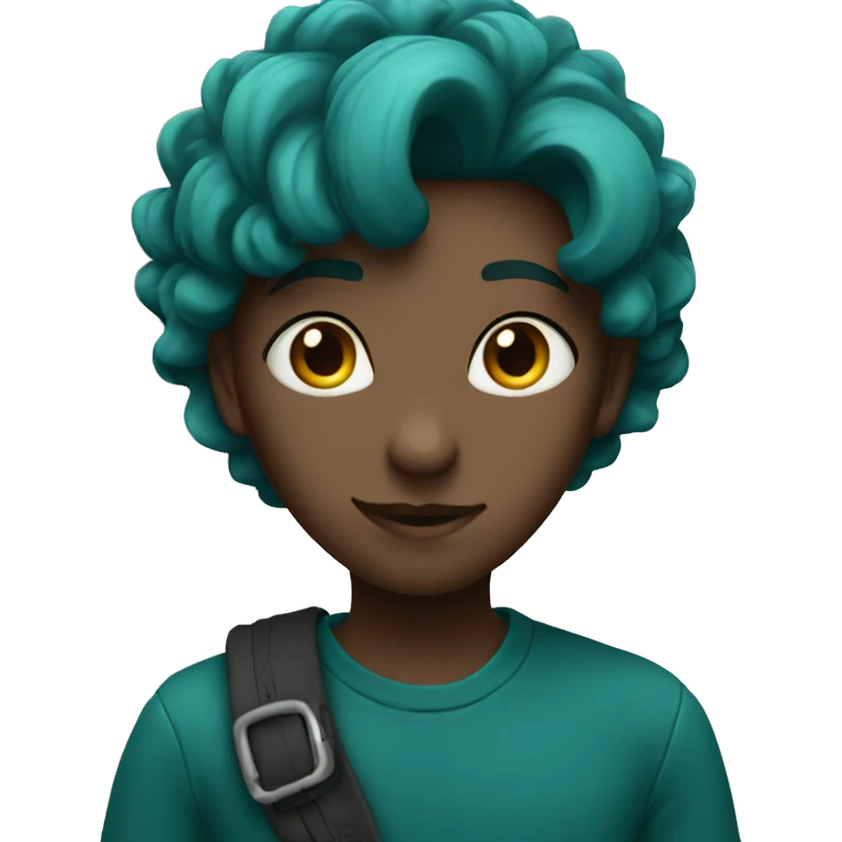 Dark teal matte heart emoji