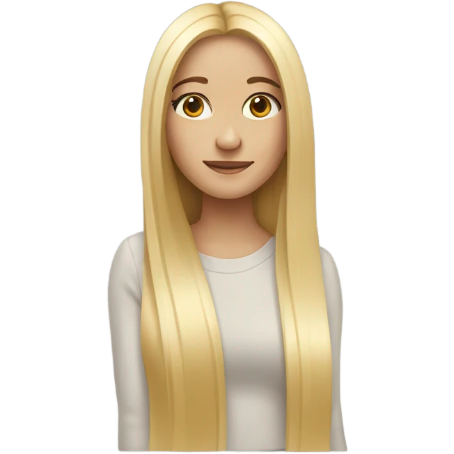 blonde girls with long straight hair emoji