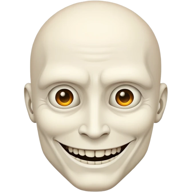 Titan with creepy smile emoji