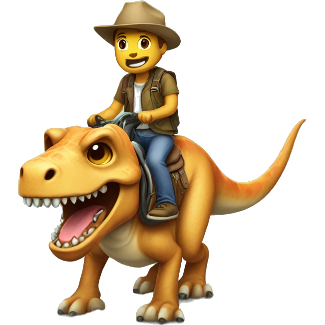 Dog riding a dinosaur  emoji