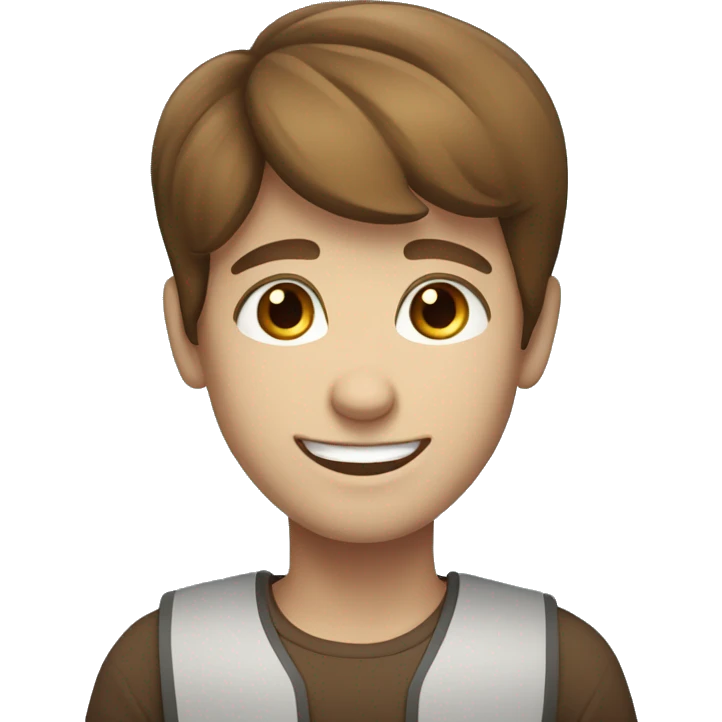 friendly brown-haired boy blue eyes smiling emoji