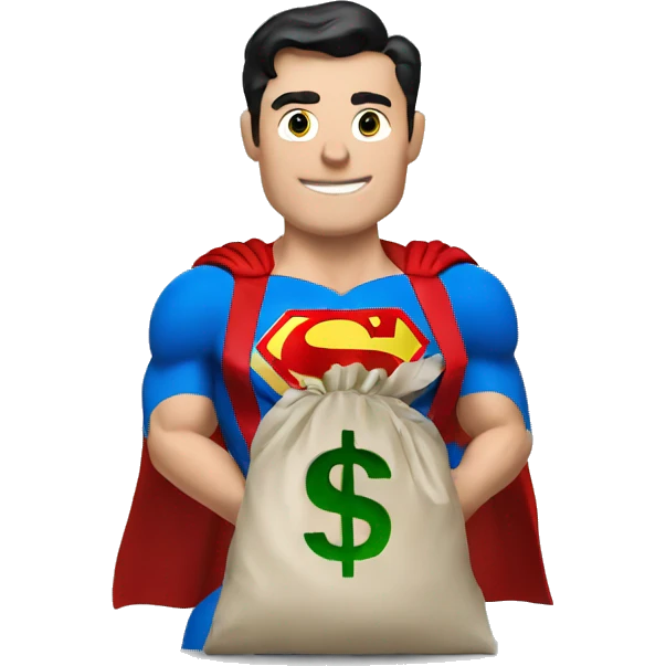 Superman with bag of money emoji