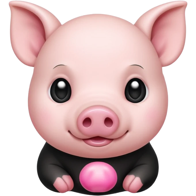 white and black baby pig emoji