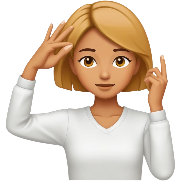 a woman dabbing emoji