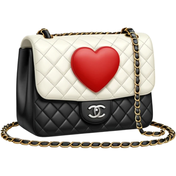 chanel white heart bag emoji