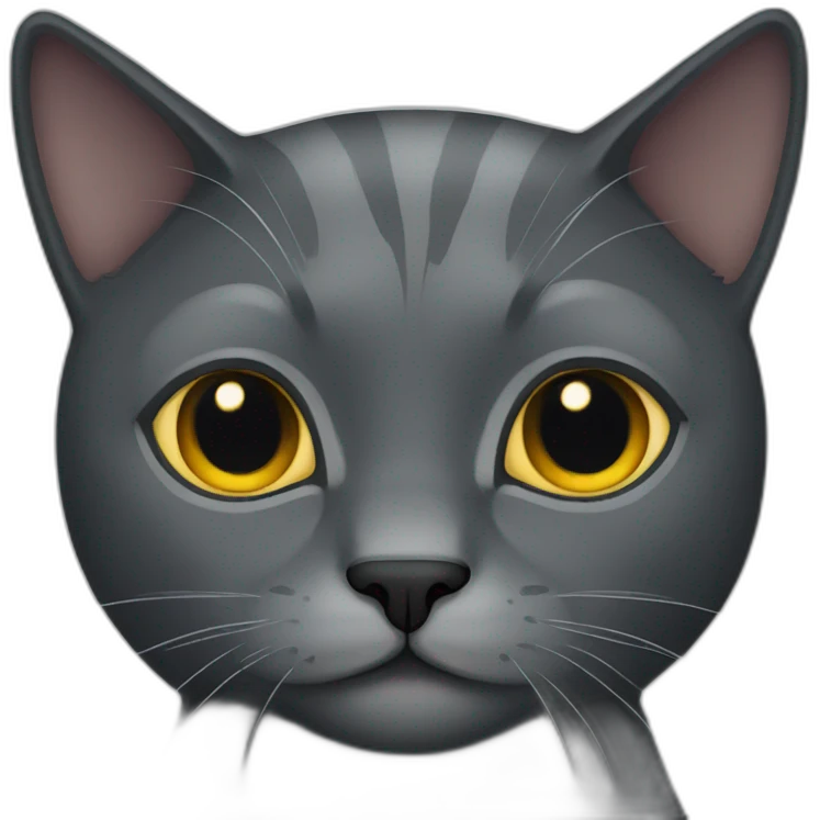 Dark Gray cat emoji