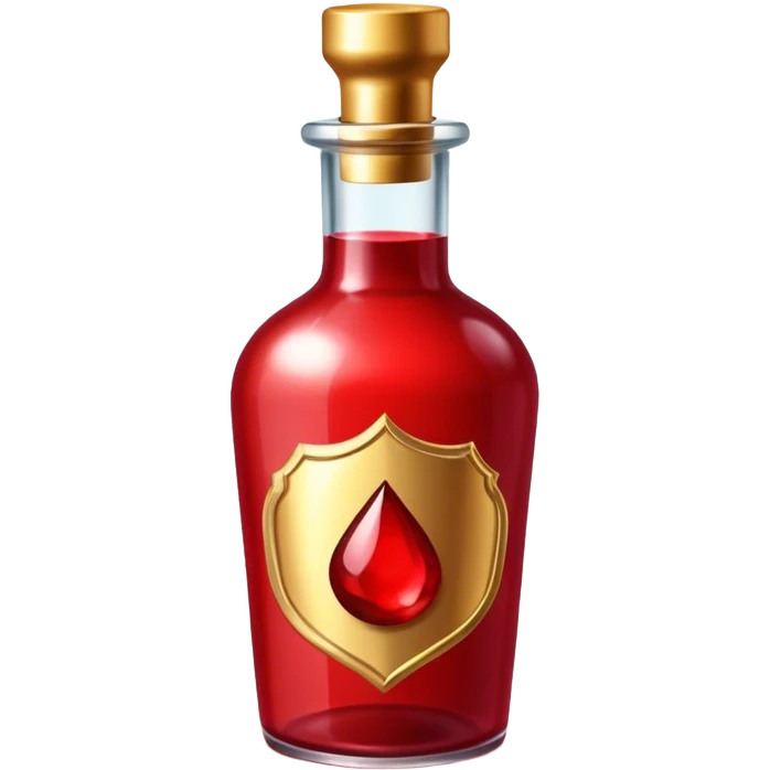 dnd item icon, red health potion bottle. emoji