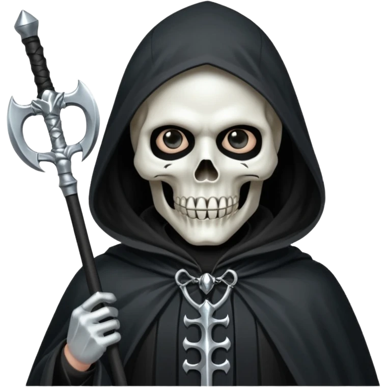Silver skull death gothic With a scythe  emoji