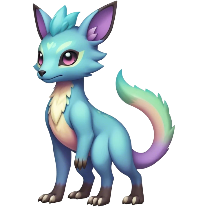 cool colorful dark pastel fantasy animal hybrid Fakemon full body  emoji