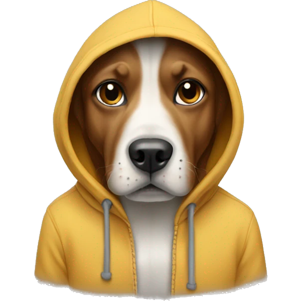 Dog wearing a hoodie  emoji